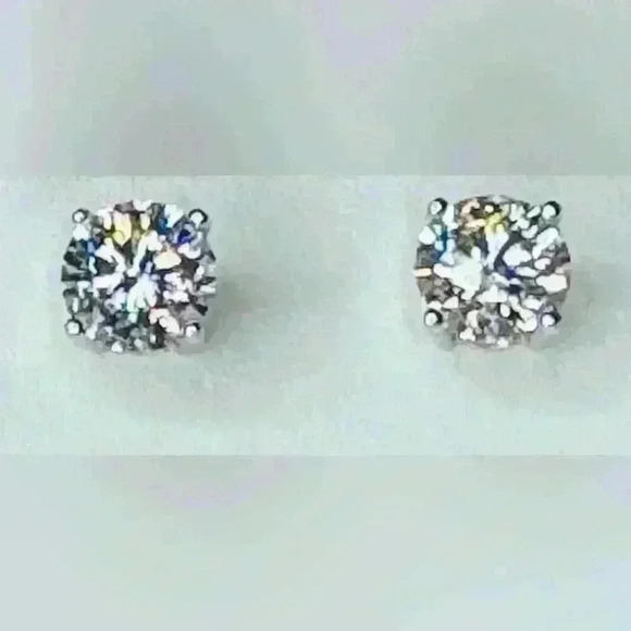 Moissanite 2 c.t.w Earrings GRA CERTIFIED - Picture 3 of 12